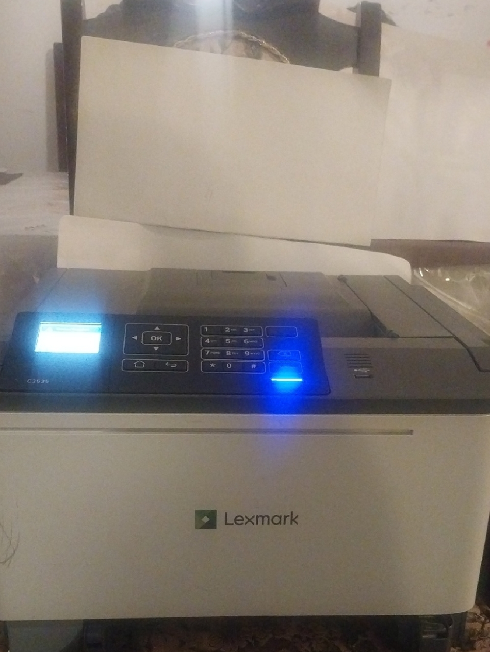 White and Black Monochrome Laser Printer